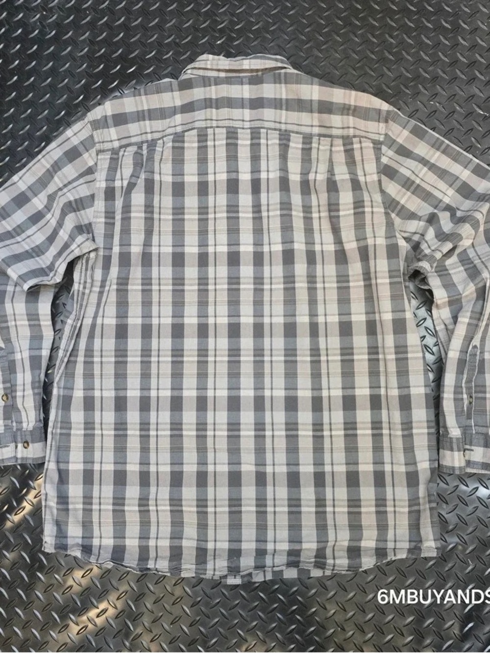 Men's Grey Plaid Long-Sleeve Shirt